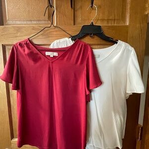 Womens LOFT short-sleeve blouses Sz S